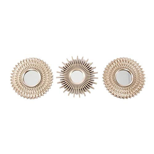 Juego de 3 espejos pared decorativos dorado