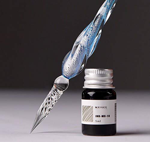 Juego de bolígrafo de cristal y accesorios para escritura y caligrafía, artículos de papelería, arte y artículos de decoración, color azul