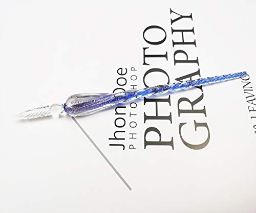 Juego de bolígrafo de cristal y accesorios para escritura y caligrafía, artículos de papelería, arte y artículos de decoración, color azul