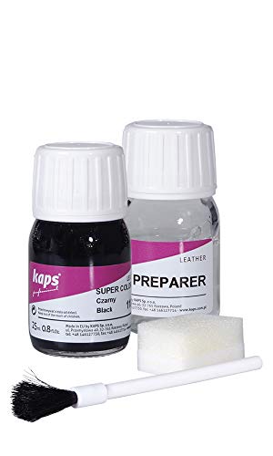 Kaps Tinte con Imprimación para Zapatos y Bolsos Textiles Y de Cuero Natural Y Sintético, Super Color And Preparer, 70 Colores (114 - gris claro)