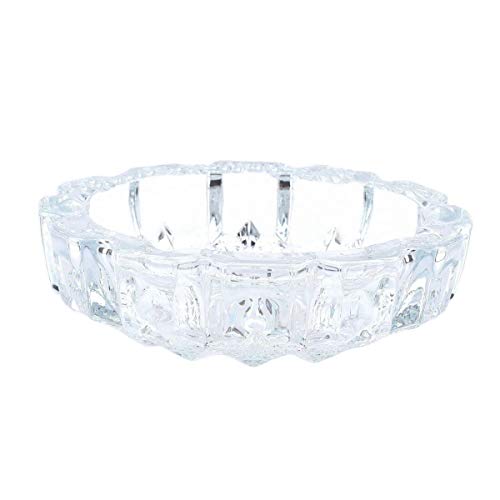 Kepfire Sencillo Redondo Vaso Cenicero Transparent Cristal Espesar para Cigarrorillo Cigarro Hogar Oficina Interior Intemperie (133 mm)