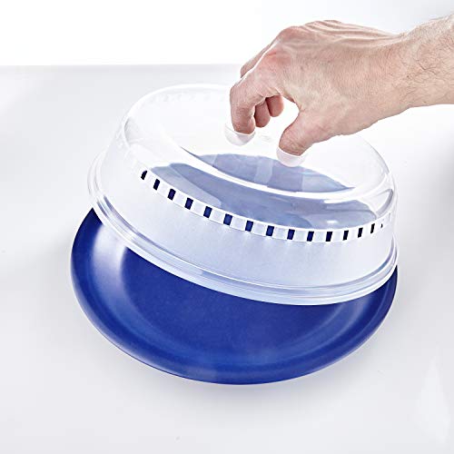 Kerafactum - Campana para platos, campana de protección contra el aroma, cubierta protectora contra salpicaduras, campana de polipropileno, con doble agujero de agarre, apilable, 26 cm de diámetro