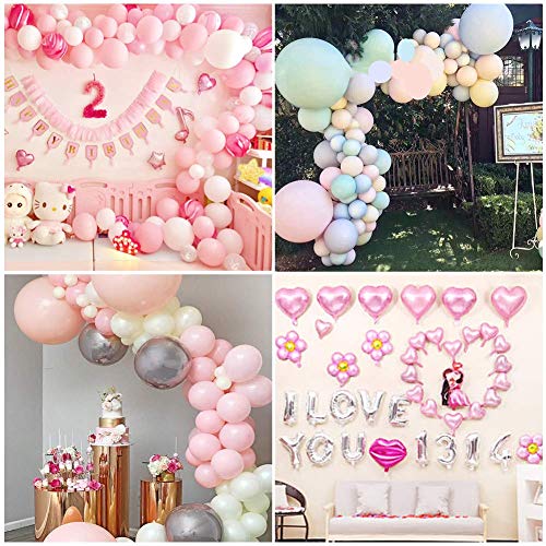 Kit de Cinta de Tira Decorativa, 5 Rollos Tiras de Cinta de Globo con 5 Rollos Pegamento de Punto de Pegamento de Globo,para Globo Arch Garland Suministros de Fiesta Decoraciones (10pcs)