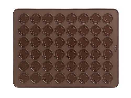 Kit para macarons, Bandeja de horno/molde de silicona + 1 dispensador + 3 boquillas, color marrón by TARGARIAN