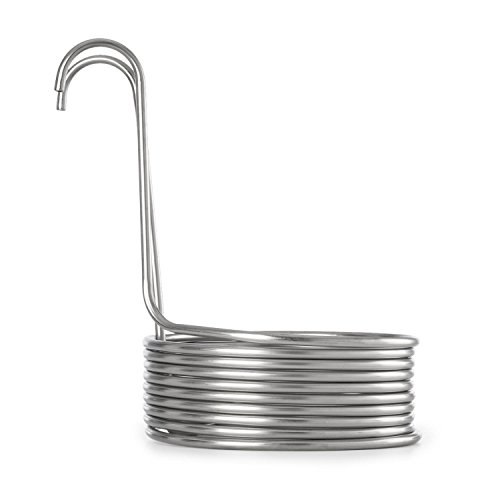 Klarstein Refrigerador de inmersión - Enfriador Espiral ascendente, Remojado malta, Diámetro 25,5 cm, Acero Inoxidable, Circuito refrigeración cerveza, 100°C a 20°C en 30 min