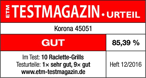 Korona 45051 Parrilla Mesa Eléctrico 1400W Negro - Barbacoa (1400 W, Parrilla, Eléctrico, 8 personas(s), Mesa, Grid)