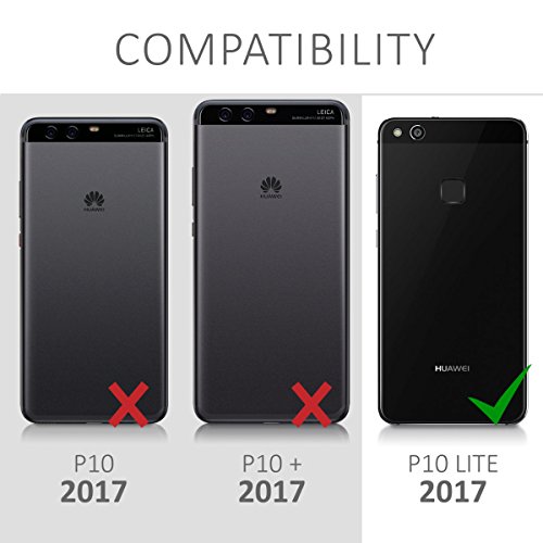 kwmobile Funda Compatible con Huawei P10 Lite - Carcasa de TPU y Degradado Purpurina en Rosa Fucsia/Plata/Azul Claro