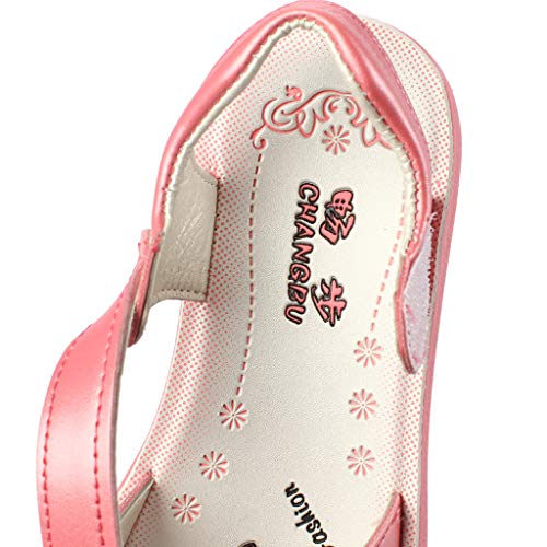 LANSKIRT_Zapatos Sandalias Bebe Niña Verano 2019 Planos Bohemios Casuales Sandalias de Princesa Pantuflas Sandalias Niña Pantuflas(Melon Rojo,32 EU)