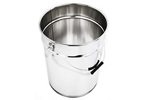 Lata vacía de hojalata, cubo de chapa, cubo de chapa con tapa, anillo de sujeción, asa cómoda, para colores/barnices/gata/masilla, resinas, productos químicos/sólidos
