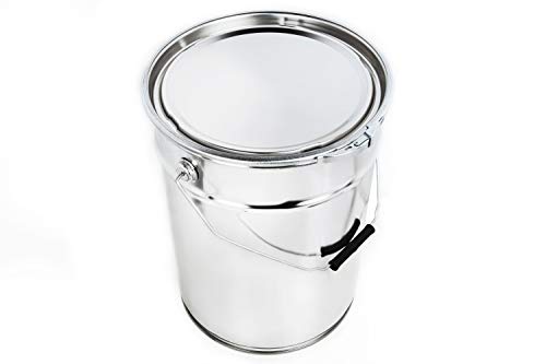 Lata vacía de hojalata, cubo de chapa, cubo de chapa con tapa, anillo de sujeción, asa cómoda, para colores/barnices/gata/masilla, resinas, productos químicos/sólidos