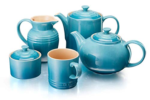 Le Creuset Tetera clásica, Redonda, 1.3 L, Cerámica de gres, Azul Caribe