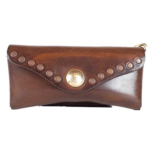 Liergou Organizador De Gafas De Sol Funda de Gafas de Cuero Vintage Unisex Funda de Gafas portátil Funda de Gafas de Sol Protege Gafas de abrasivos de Lentes y daños en el Marco