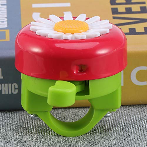 LIOOBO Bicicleta Cuerno de Campana con Forma de Flor Niños Bicicleta Timbre Accesorios para Bicicletas (Rojo Verde)