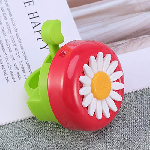 LIOOBO Bicicleta Cuerno de Campana con Forma de Flor Niños Bicicleta Timbre Accesorios para Bicicletas (Rojo Verde)