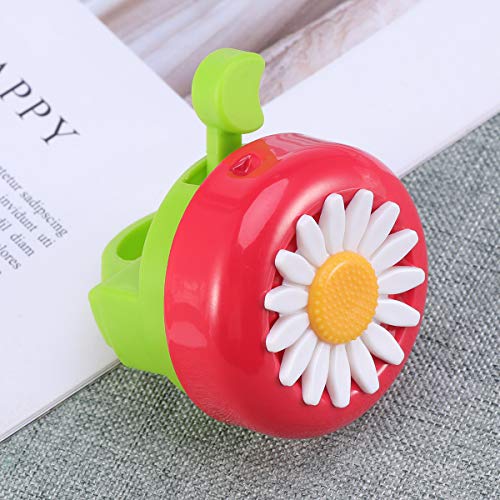 LIOOBO Bicicleta Cuerno de Campana con Forma de Flor Niños Bicicleta Timbre Accesorios para Bicicletas (Rojo Verde)