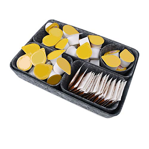 Liuzhou 8Pcs Organizadores de Cajones Fieltro Cesta de Almacenamiento Desmontable Caja de Almacenaje Organizador de Mesa para Cosméticos Accesorio Gris