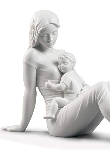 LLADRÓ Figura El Amor De Una Madre. Blanco Mate. Figura Madre de Porcelana.