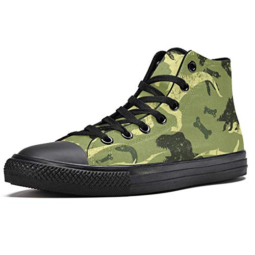 LORVIES Dinosaurio T-Rex Dino Camuflaje Zapatillas de Deporte de Lona para Hombres, (multicolor), 36.5 EU
