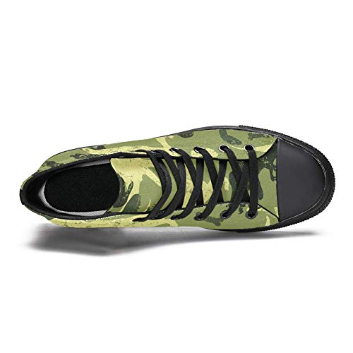 LORVIES Dinosaurio T-Rex Dino Camuflaje Zapatillas de Deporte de Lona para Hombres, (multicolor), 36.5 EU