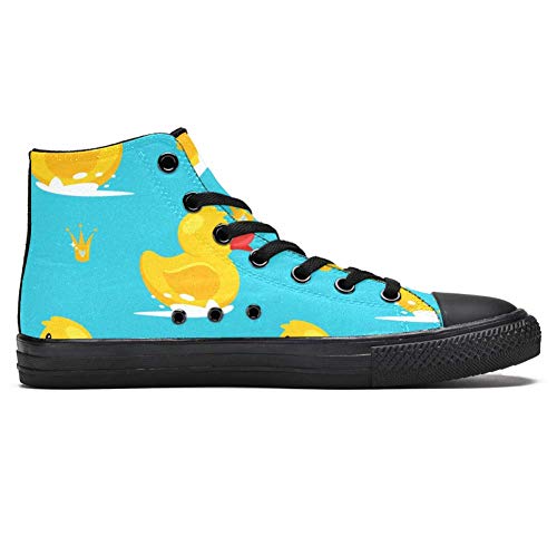 LORVIES - Zapatillas deportivas de goma amarillas y corona dorada de tela para hombre, (multicolor), 42.5 EU