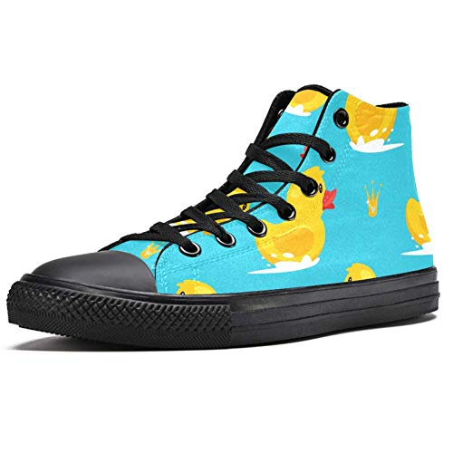 LORVIES - Zapatillas deportivas de goma amarillas y corona dorada de tela para hombre, (multicolor), 42.5 EU