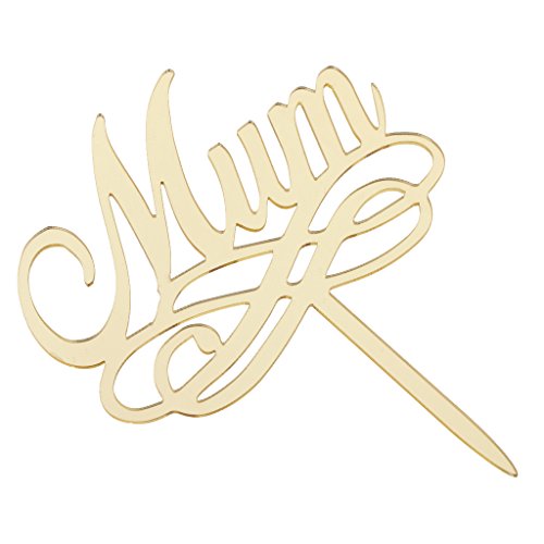 LOVIVER Mom Mum Acrylic Cake Topper Día De La Madre Pastel De Cumpleaños Centros De Mesa Negro/Dorado - Estilo 2