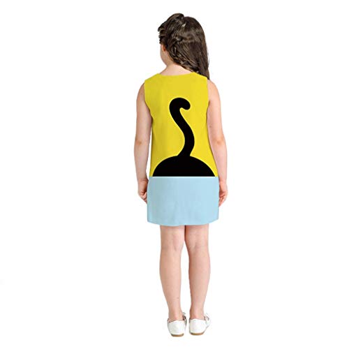 Luckycat Bebé Niñas Vestidos, Vestido Casual de Manga Larga con Estampado Animal de Dinosaurio Impresion Animal 3D Lindo para 7-10 años