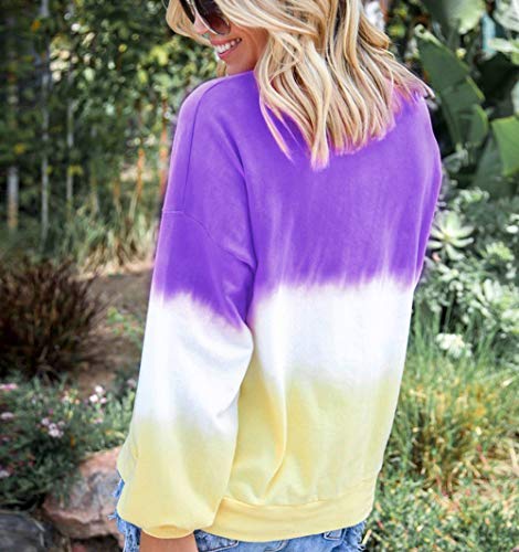 Luiyy Liquidación Venta Mujer Sudadera Tumblr Sin Capucha 2019 Suelta Tallas Grandes Jersey De Mujer Mujer Sudaderas de Manga Larga para Adolescentes Chicas Niña(Púrpura,XL)