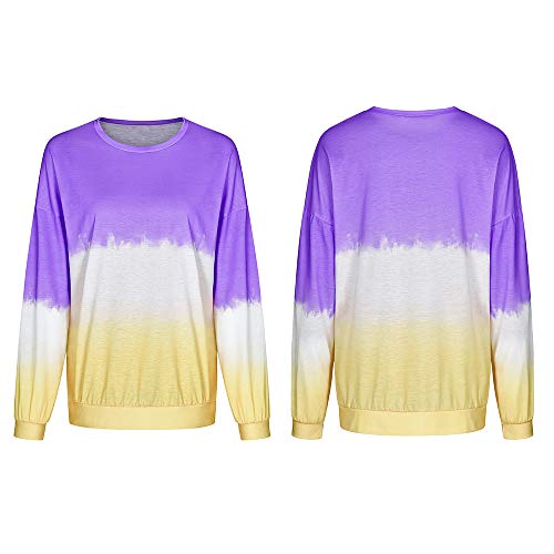 Luiyy Liquidación Venta Mujer Sudadera Tumblr Sin Capucha 2019 Suelta Tallas Grandes Jersey De Mujer Mujer Sudaderas de Manga Larga para Adolescentes Chicas Niña(Púrpura,XL)