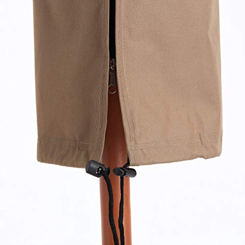 Lumaland Funda Protectora Impermeable para Muebles de jardín Cubierta para sombrilla Lona 25/35 (Ancho) 195 (Largo) cm Oxford 600D Beige