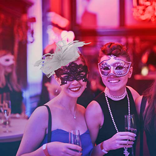 Lurrose Fascinadores Sombreros Diademas para La Fiesta Del Té Plumas de Malla Pinza para El Cabello Accesorios para El Cabello para Mujeres Traje de Cóctel de La Iglesia Suministros para