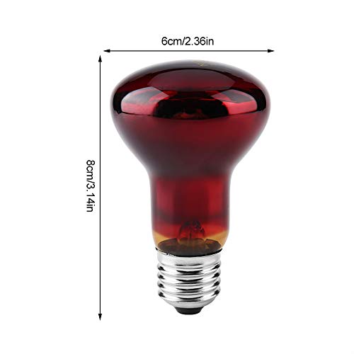 Luz de Calentamiento de Reptil UVA Luz de Calor Infrarrojo Calentamiento de Luz Bombilla Roja para Lagarto Tortuga Araña Serpiente Camaleón 220-230V(50W)