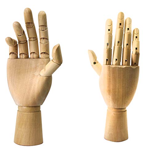 Maniqui Mano, Mano Modelo Madera,Mano de maniquí de madera, modelo de mano, estatua de mano para dibujar-Right Hand 25cm