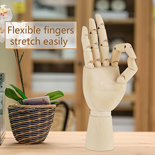 Mano de madera para maqueta de madera flexible para principiantes, profesionales y artistas 7" Rechte Hand