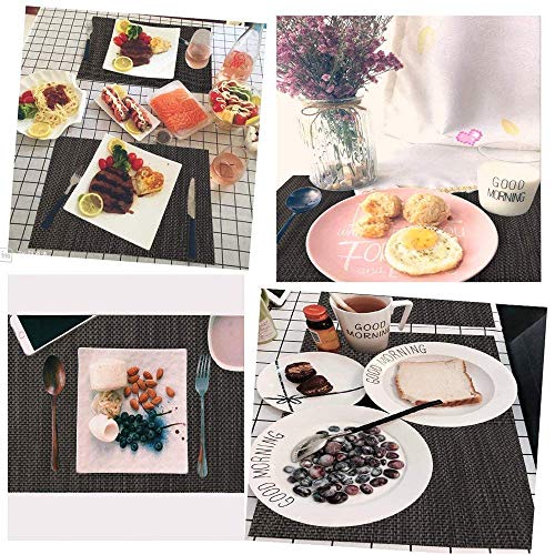 Manteles Individuales, Detroit Decor, Smoky City Skyline con pinceladas, letras escritas ,Mantel Individual Antideslizante Lavable Resistente Al Calor para Hoteles Restaurante Catering (Paquete de 4)