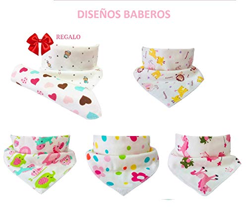 Marco fotos de huellas de manos y pies bebé rosa | Bonus: un babero de algodón extra absorbente | con Almohadilla de Tinta No Tóxica | Regalo original para bebés hasta 8 meses