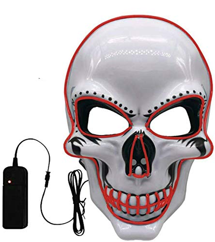 Máscara LED Halloween,LED Máscaras Carnaval con 3 Modos de Iluminación,Luminosa Craneo Esqueleto Mascaras, para Navidad, Halloween, Grimace Festival, Fiesta Show y Cosplay