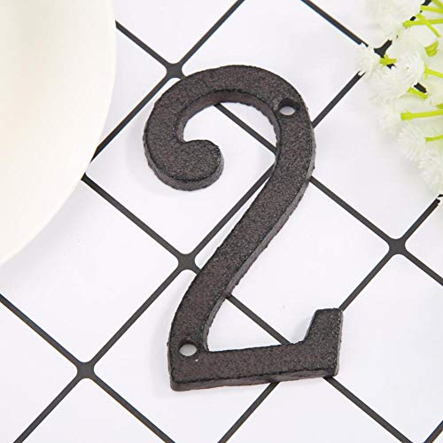 Matefielduk Números Casa Exterior Hierro,Placas Números Casa Exterior Placa Puerta Número de Metal Hierro Fundido para DIY Casa Puerta decoración de Pared (2)