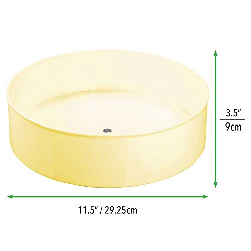 mDesign Bandeja rotatoria para ordenar cosméticos – Cesta organizadora con base giratoria 360º – Organizador de maquillaje para el cuarto de baño o el tocador – amarillo claro