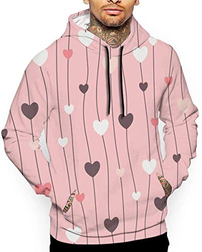 Men Realistic 3D Print Hoodie Color Love Hooded Sweatshirts