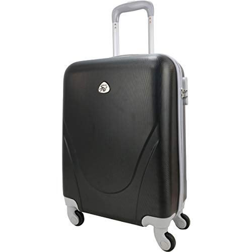 MERCURY TEXTIL - Maleta pequeña para Cabina rígida 4 Ruedas 360º Gira Equipaje de Mano (Negro)