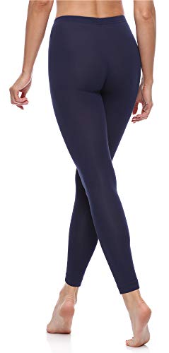 Merry Style Lote de 2 Leggins Largos Mallas Deportivas Mujer MS10-198 (Negro/Azul Marino, M)