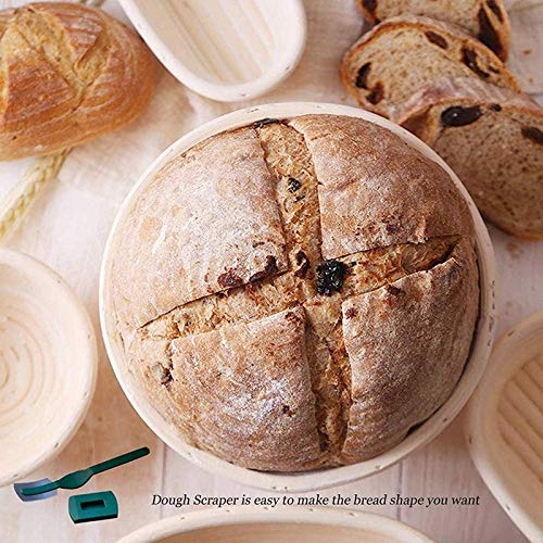 Miaoao 10 Pulgadas Pan Redondo de corrección de la Cesta Fermentación Cesta del país de Bakers Professional (con Ropa de Cama Liner) (Color : White)