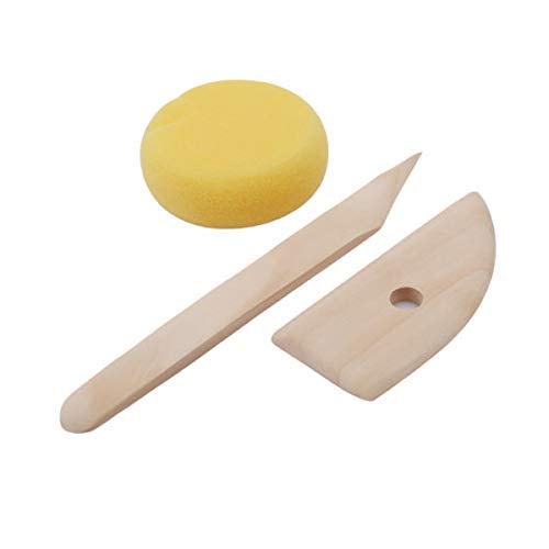 Miazhou 8 Piezas Madera y Metal Loza Juego de Herramientas Arcilla Escultura para Modelado Esculpido Cerámica Arte Kit