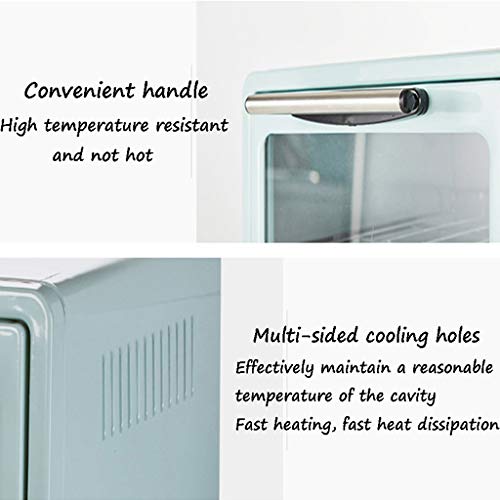Mini Horno Eléctrico, Horno Tostador Retro Inteligente, Horno Microondas De Convección Para Encimera Con Bandeja Y Rejilla Para Hornear, Horno Microondas Vintage Multifunción,Verde