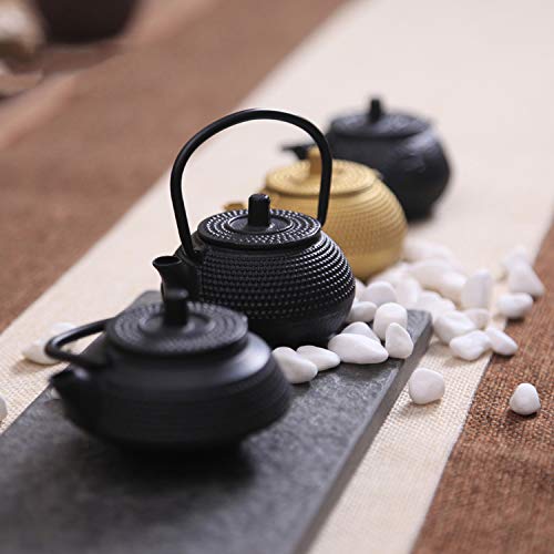 Mini juego de té de hierro Pot Artes de China Tetera de porcelana antiguas de la arcilla para la decoración de la tetera, G