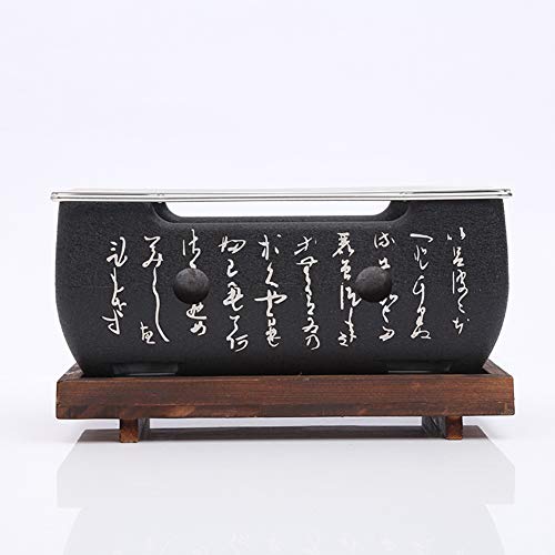 Mini parrilla para barbacoa, mesa portátil, parrilla japonesa para barbacoa, estufa de carbón para alimentos con bandeja de madera maciza, accesorios para fiestas, herramientas de barbacoa