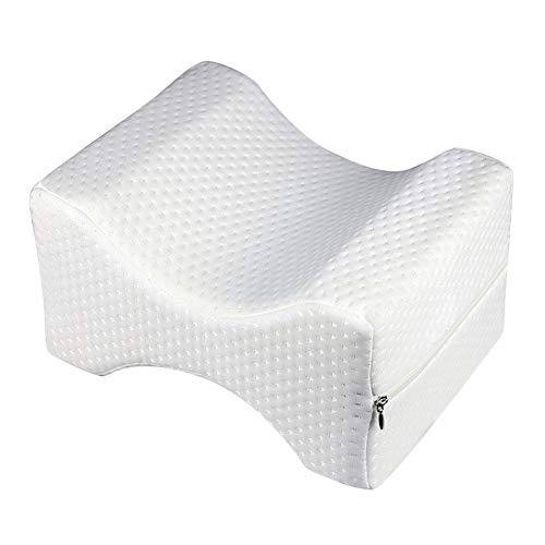 Mlec tech Almohada para Piernas Almohadilla de Espuma de Memoria Almohada con Funda Extraíble y Lavable para Rodilla contra Dolor de Ciática, Espalda, Pierna, Cadera, Embarazo y Calambres Laterales