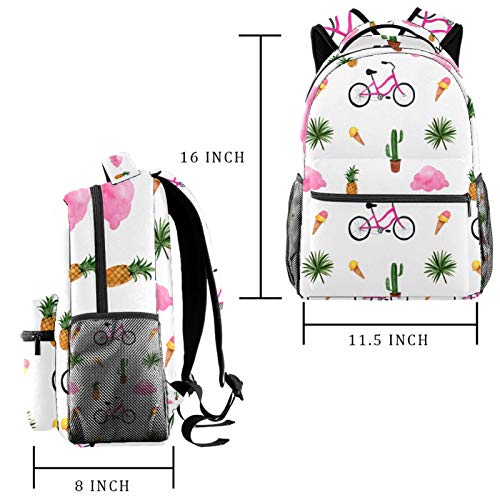 Mochila escolar personalizada para niños y niñas con piña y helado