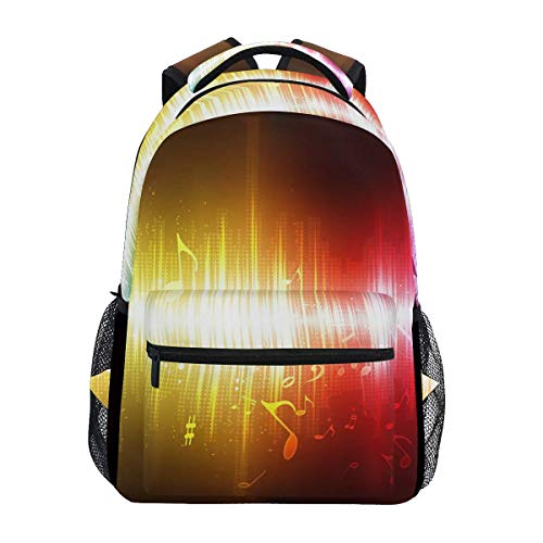 Mochila Grande,Bolsa para La Escuela,Hombres Mujeres,Niños/Adultos Bolsa De Viaje,Bolsos De Hombro Ajustables,Sonido Música Colorido Arcoiris